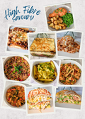 Collage of various high fibre savoury dishes on a light background with 'High Fibre Savours' text.