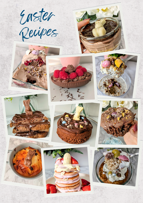 Collage of Easter-themed desserts with 'Easter Recipes' text.